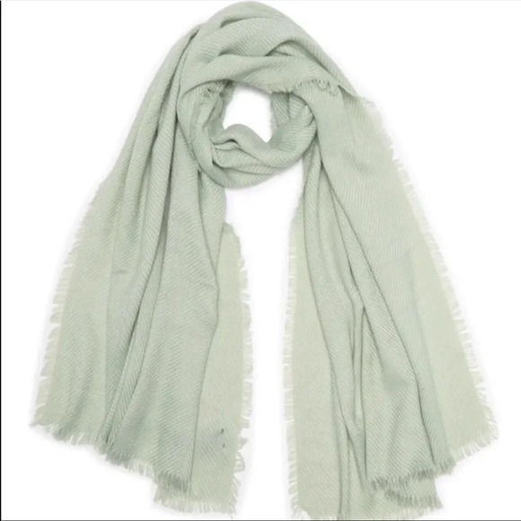 Vince Camuto Accessories - Vince Camuto scarf aqua with silver fibers & fringe hemlines.